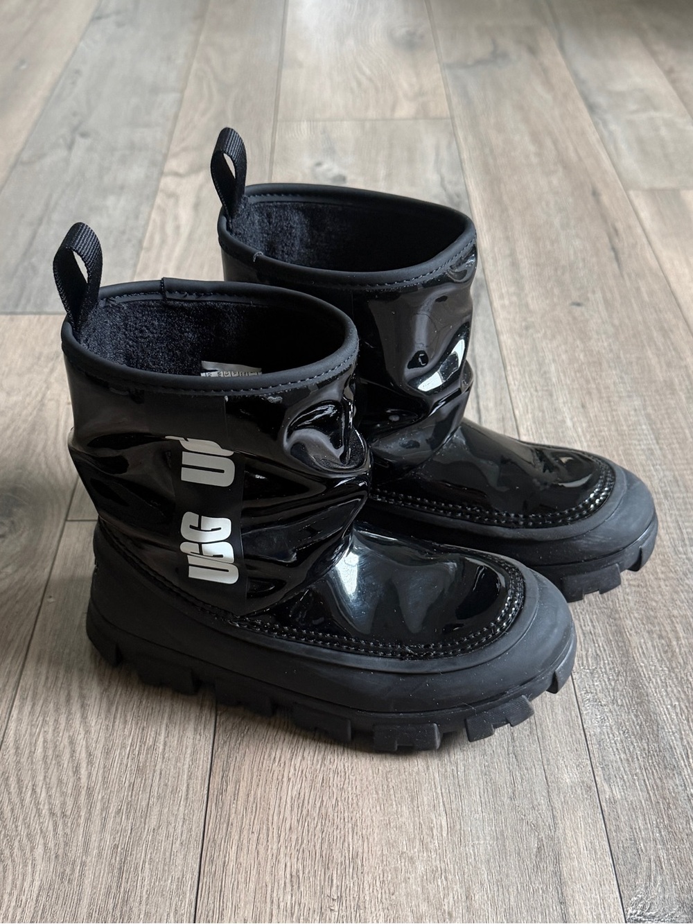 UGG Kids' Brellah Mini Black Chunky Winter Rain Boots Size 13